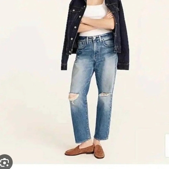 J. Crew size 25 stretch distressed jeans in excellent condition​ - Picture 1 of 5